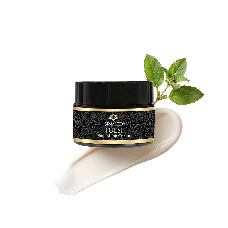Tulsi Face Cream 1.7 oz – Anti-Aging, Barrier Support & Hydrating Moisturizer with Shea Butter, Aloe Vera & Vitamin E – Supports Soft, Radiant Skin – Vegan, Fragrance-Free