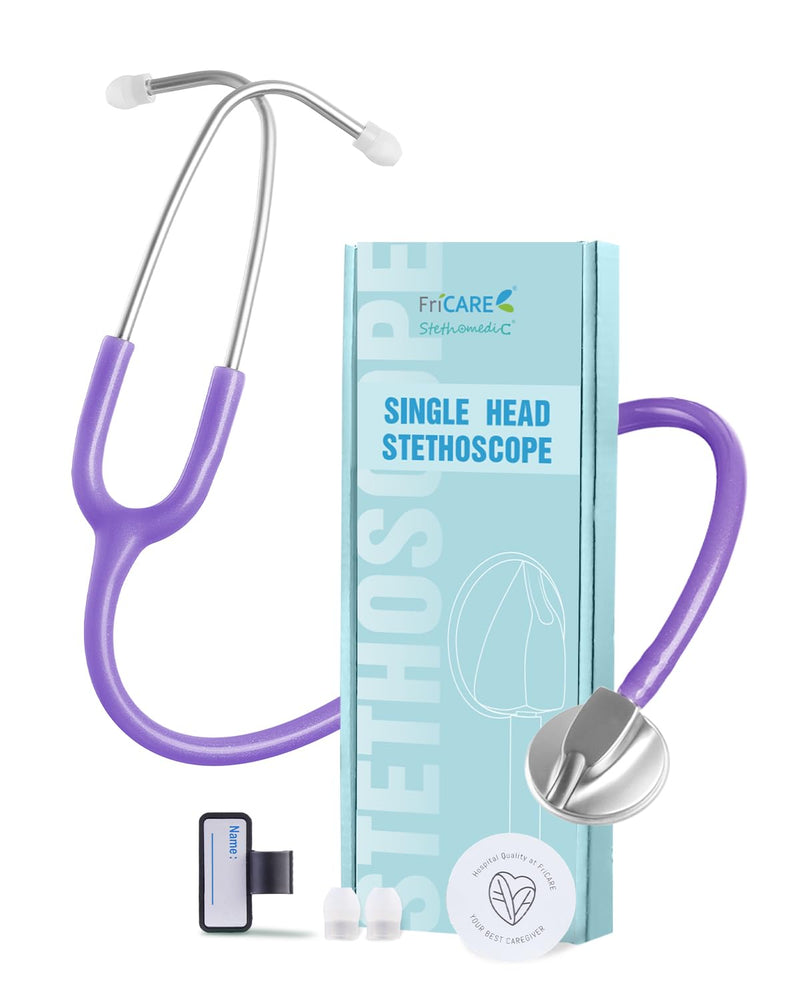[Australia] - FriCARE Purple Stethoscopes for Nurses, Doctors and Nursing School Students, Lightweight Single Head Stethoscopes kit for Home Use Medical Supplies Purple Charm 