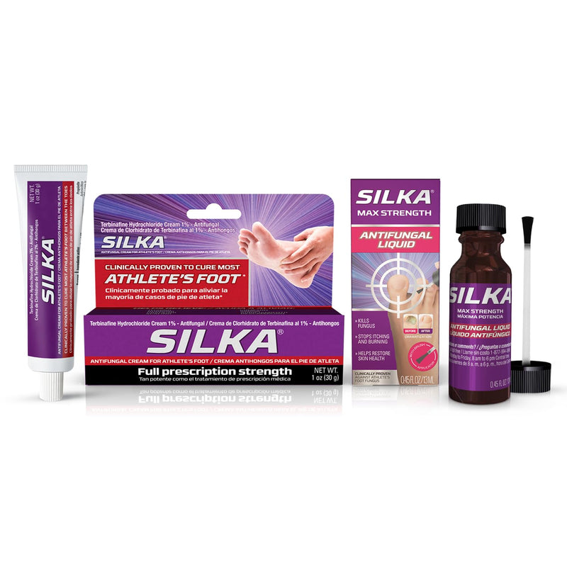 [Australia] - Silka Max Strength Antifungal Liquid & Cream Set - Powerful Relief for Toenail Fungus, Athlete's Foot, and Ringworm, Itch and Burn Relief 