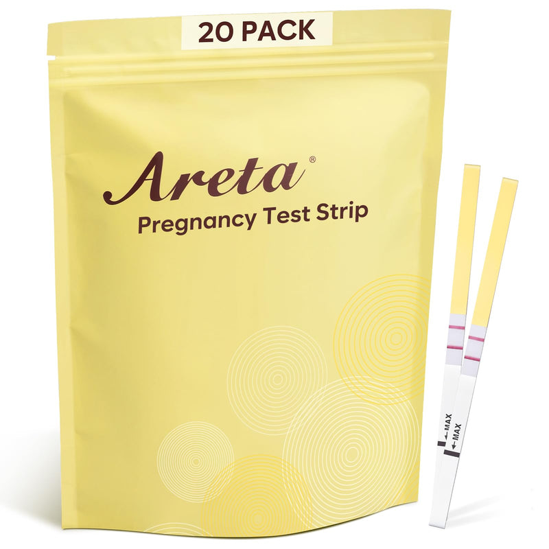 Areta HCG Pregnancy Test Strips: 25 Bulk hCG Tests | Highly Accurate and Rapid Results, Early Detection Before Missed Period, Expiration Date 12/31/2026