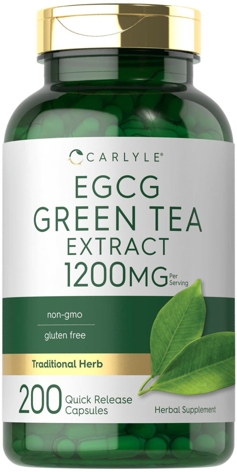 [Australia] - Carlyle EGCG Green Tea Extract Supplement | 1200mg | 200 Capsules | Non-GMO and Gluten Free 