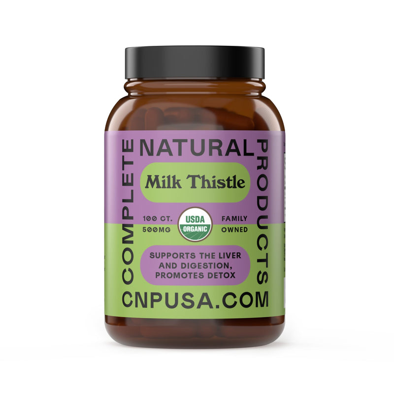 [Australia] - Complete Natural Products Pure Organic Milk Thistle Capsules - 500 mg Silymarin Powder 100 Pills 100 Count (Pack of 1) 