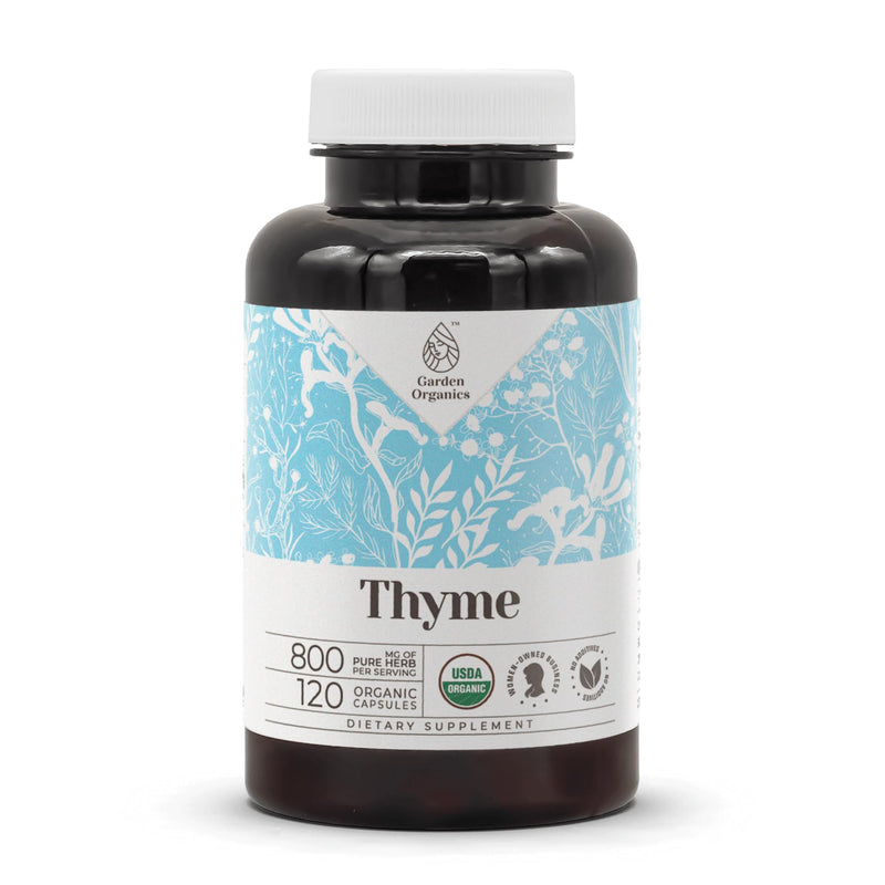 [Australia] - Thyme USDA Organic 120 Capsules | High-Potency Natural Supplement | Certified Organic Vegetarian Capsules and Organic Thyme (Thymus Vulgaris) Dried Leaf (120 Capsules) 120 Count (Pack of 1) 