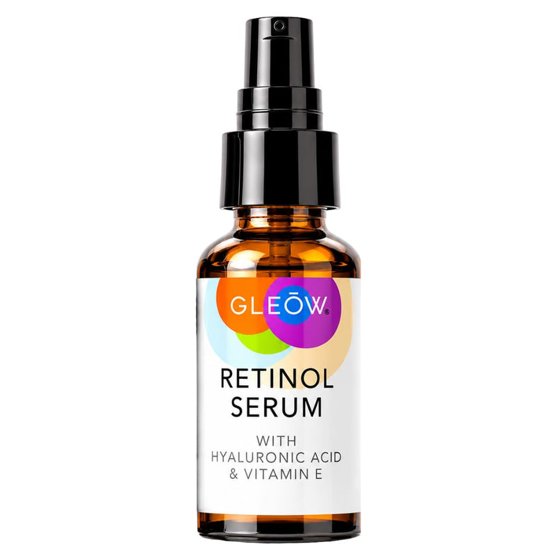 GLEOW Retinol Serum for Face with Hyaluronic Acid and Vitamin E, Gentle Retinol Face Serum Targets the Appearance of Fine Lines and Wrinkles, 2oz Retinol Serum 2oz