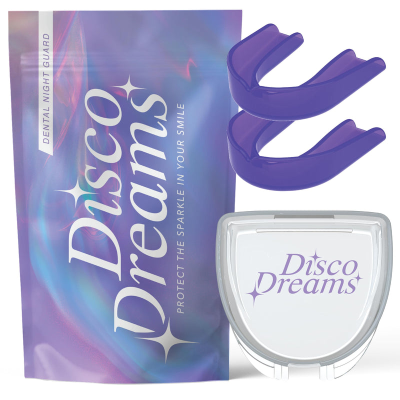[Australia] - CUSTMBITE Disco Dreams 2 Pack Custom Fit Night Guard - Get Instant Relief from Teeth Clenching & Grinding, at Home Nightguard Fitting Experience, Dentist Quality Night Guard (Adult, Purple) 