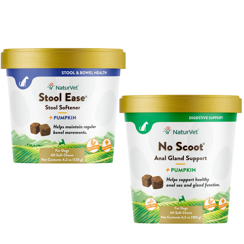 NaturVet - No Scoot for Dogs - 60 Soft Chews - Supports Healthy Anal Gland & Bowel Function & Stool Ease for Dogs – 40 Soft Chews – Helps Maintain Regular Bowel Movements - PawsPlanet Australia
