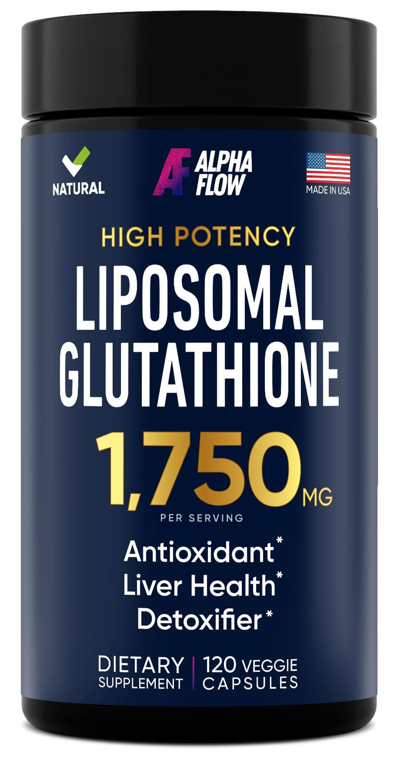 Liposomal Glutathione Supplement 1000MG + 750MG- Glutathione Liposomal with VIT C + Phospholipid Antioxidant Complex - 120 Caps - Powder&Liquid Alternative Neutral 120 Count (Pack of 1)