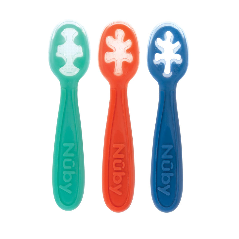 [Australia] - Nuby Baby's First Spoons Set - (3-Pack) Feeding Utensils for Babies - 6+ Months 