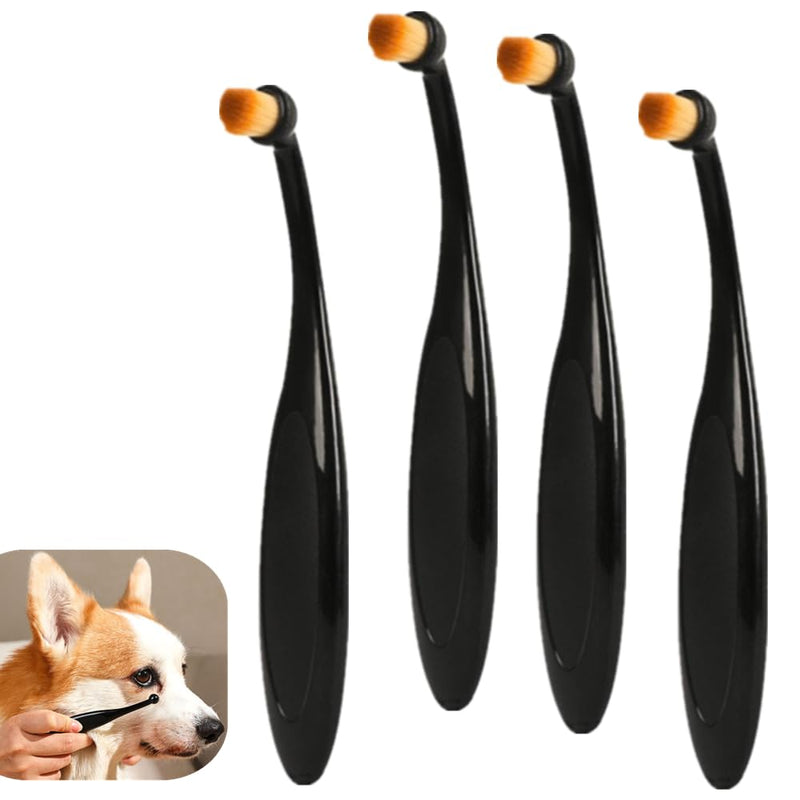 Pro Applicator Brush for Pets, 4 Pcs Tear Stain Remover with Washable Superfine Fiber Long Tapered Bristles for Safe Application - PawsPlanet Australia