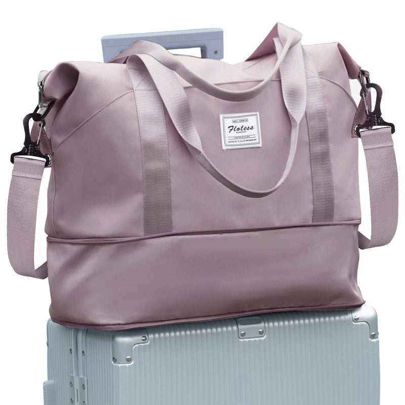 Travel Duffel Bag, Sports Tote Gym Bag, Shoulder Weekender Overnight Bag for Women B54-pinkpurple X-large