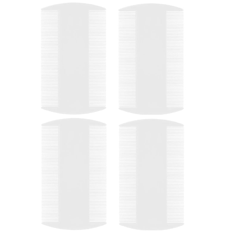 [Australia] - 4 Pcs Lice Combs, Flea Combs, Double Sided Headlice Combs, Headlice Treatment for Dogs, Cats (White) White 