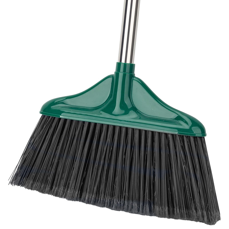 [Australia] - Heavy Duty Broom Outdoor Indoor Commercial Broom with 50 inches Long Handle,Perfect for Home Courtyard Garage Kitchen Office Lobby Room Floor(Black) Black 