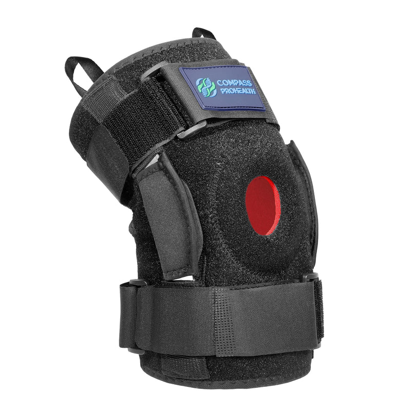 [Australia] - Hinged Knee Brace – Dual Metal Hinges, Silicone Patella Support, Easy Pull Tabs – Pain Relief for ACL, MCL, Meniscus, Arthritis, Post-Surgery(Large) Large 