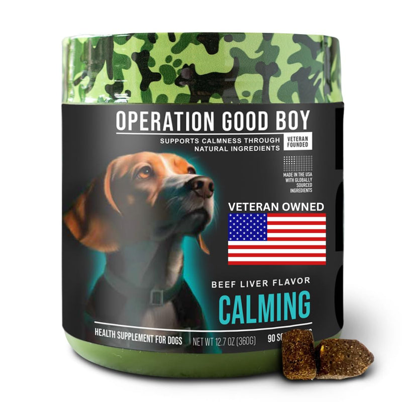 O.G.B. Operation Good Boy - SRE: Calming Supplement for Pets - 90 Count Soft Chews - 12.7oz - Alleviates Anxiety and Promotes Relaxation - Made Natural Ingredients - Veteran Owned - PawsPlanet Australia