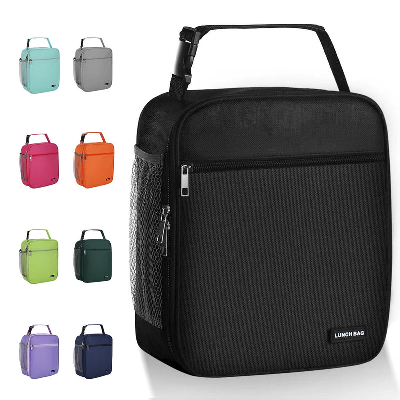 [Australia] - Lunch box Lunch bag for men women Large capacity Lunchbox Reusable Lunch bags Insulated Lunch bag Lunch box cooler (Black) Black 