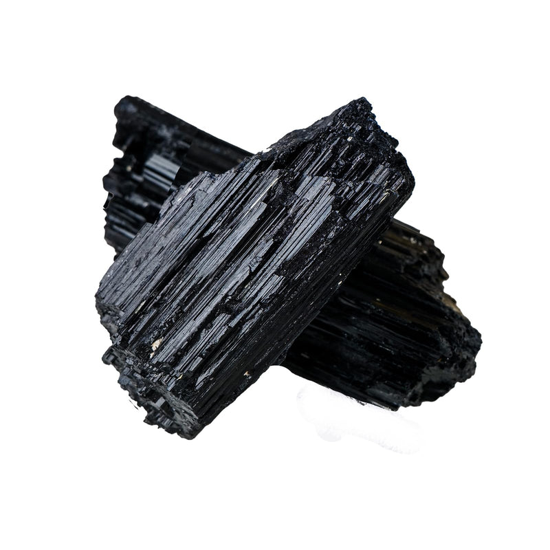 [Australia] - Apengshi Natural Raw Black Tourmaline Crystal 2PCS Healing Rough Black Tourmaline Crystal for Meditation Chakra Balance Tumbling Polishing Fountain Garden Decor 