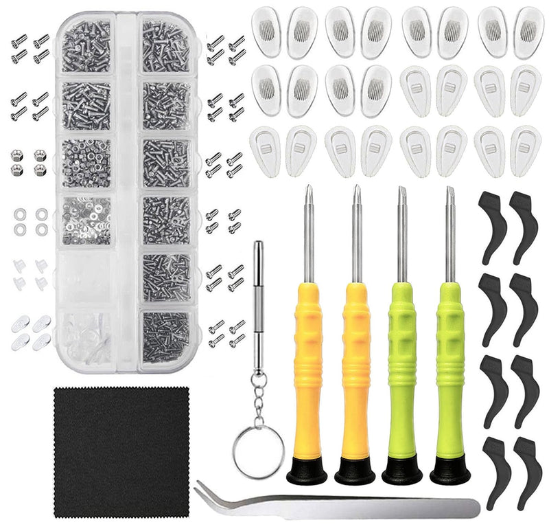 [Australia] - Eyeglasses Repair Kit, Sunglasses Repair Kit with Precision Screwdrivers, Nose Pads, Screws, Tweezer, Cleaning Cloth for Glasses, Sunglass, Watch Clock Spectacle Repair 