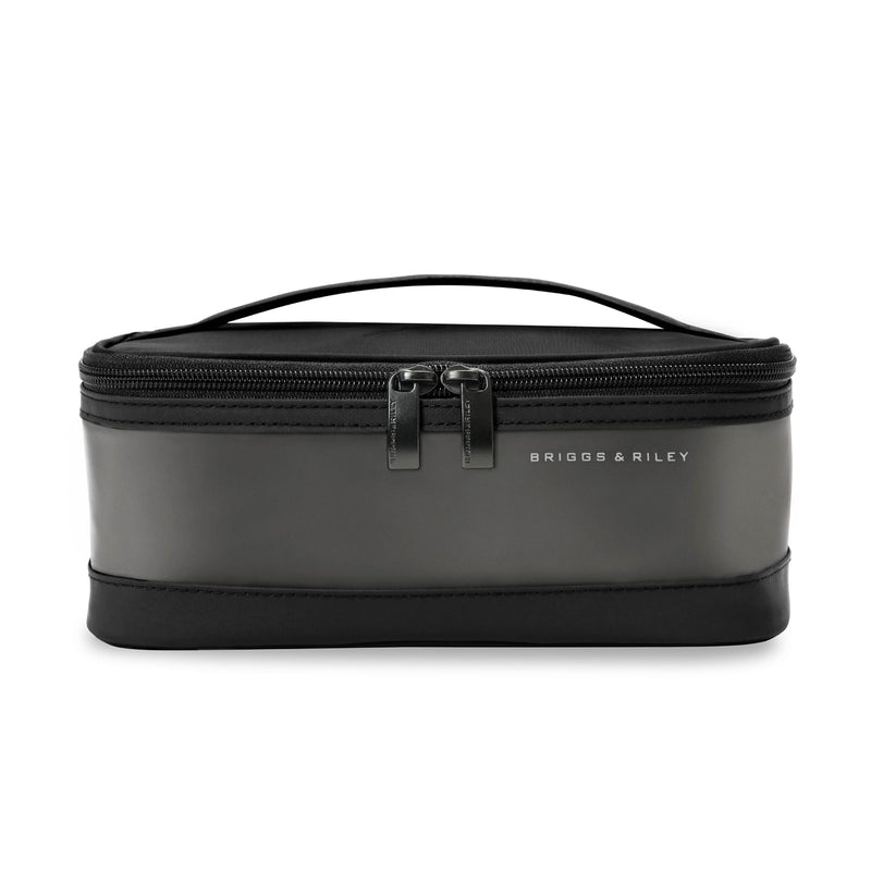Briggs & Riley Travel Essentials Translucent Case - Toiletry Bag for Women & Men, Organizer for Bathroom Accessories, Makeup, & Skincare, Dopp Kit for Vacation - Baseline Collection, Black