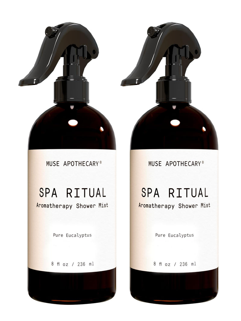 Muse Apothecary Spa Ritual Pure Eucalyptus Oil Shower Mist - Eucalyptus Spray for Shower, Spa, Bath, and Linen - Aromatherapy Eucalyptus Essential Oil Spray - 8oz, 2 Pack 8 Fl Oz (Pack of 2)