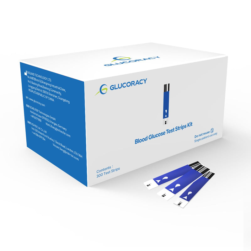[Australia] - 300 Counts Blood Glucose Test Strips, Only Works with Glucoracy G-425-2 Blood Sugar Monitor, Self Diabetes Blood Glucose Home Monitoring, 6 Vials 50 Pieces Per Vial 1 Count (Pack of 300) 
