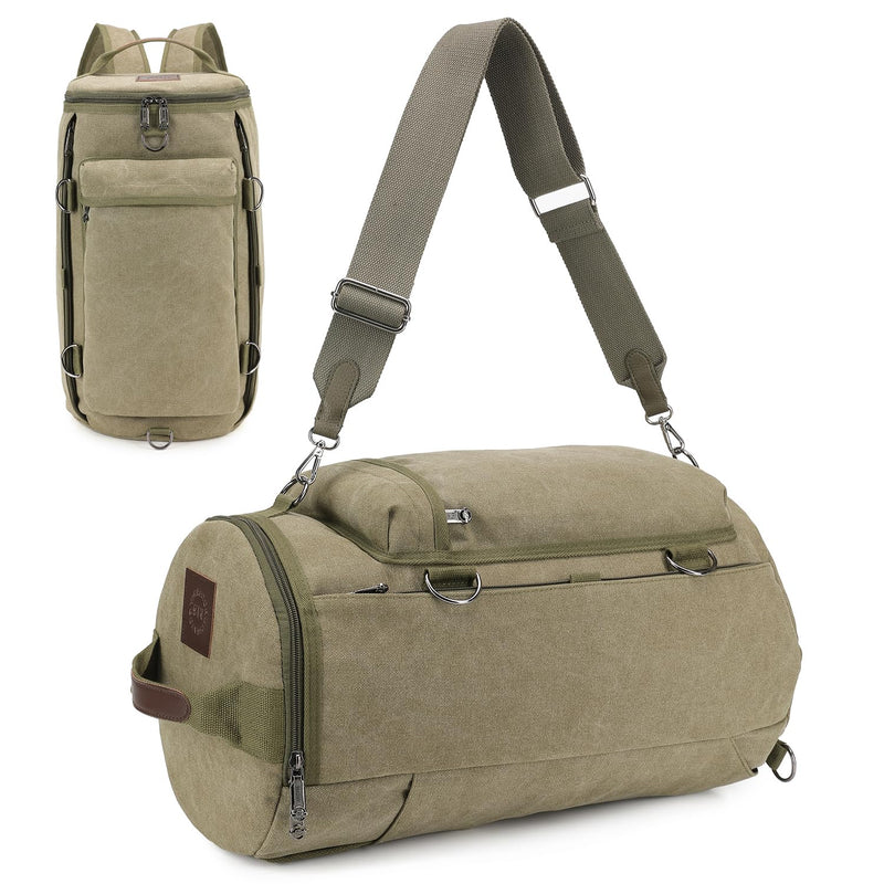 Travel Canvas Duffel Bag Garment Duffle Bag for Women Men Weekender to Backpack(Green) Green