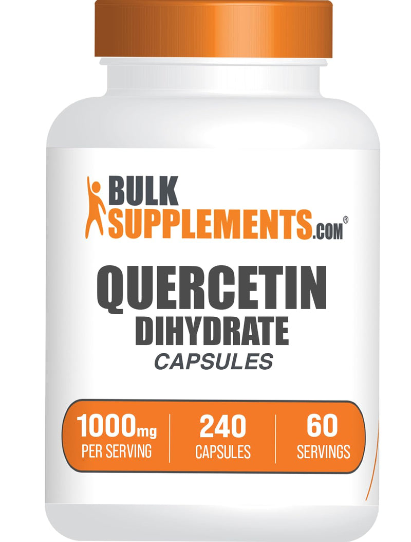 BulkSupplements.com Quercetin Dihydrate Capsules - Quercetin Supplements, Antioxidants Supplement - 4 Capsules per Serving, 240 Count (Pack of 1) 240 Count (Pack of 1)