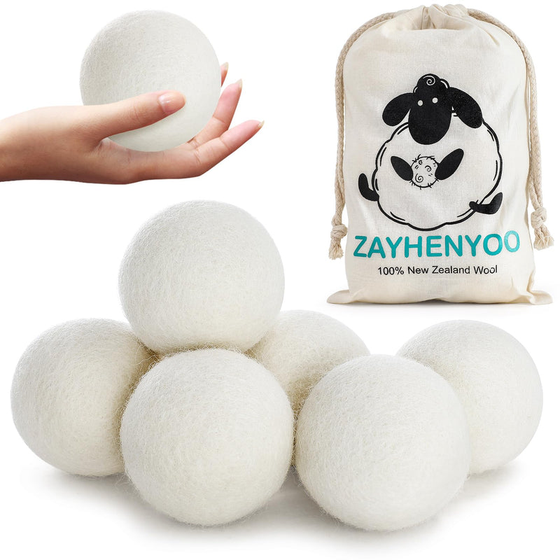 [Australia] - Wool Dryer Balls, Wool Balls for Dryer, Laundry Balls for Dryer Reusable 6P Reducing Clothing Wrinkles,Saving Drying Time and Fabric Fluffier Off White 