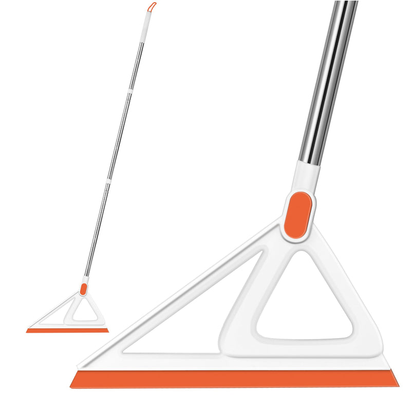 [Australia] - Multifunction Magic Broom, Squeegee Broom for Floor, Rubber Broom, Silicone Broom for Floor Cleaning, Magic Broom Sweeper for Living Room, Kitchen, Bathroom-Easy Dry The Glass (Orange, 54 INCH) Orange 