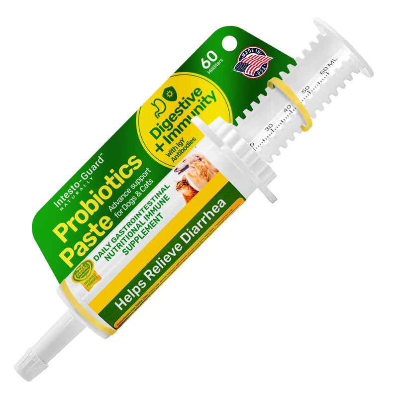 Intesto Guard Probiotics Paste 60ML/60cc Tube for Dogs & Cats Helps with Dog Diarrhea, Immune Supplements, with IgY antibodies & Made in USA - PawsPlanet Australia