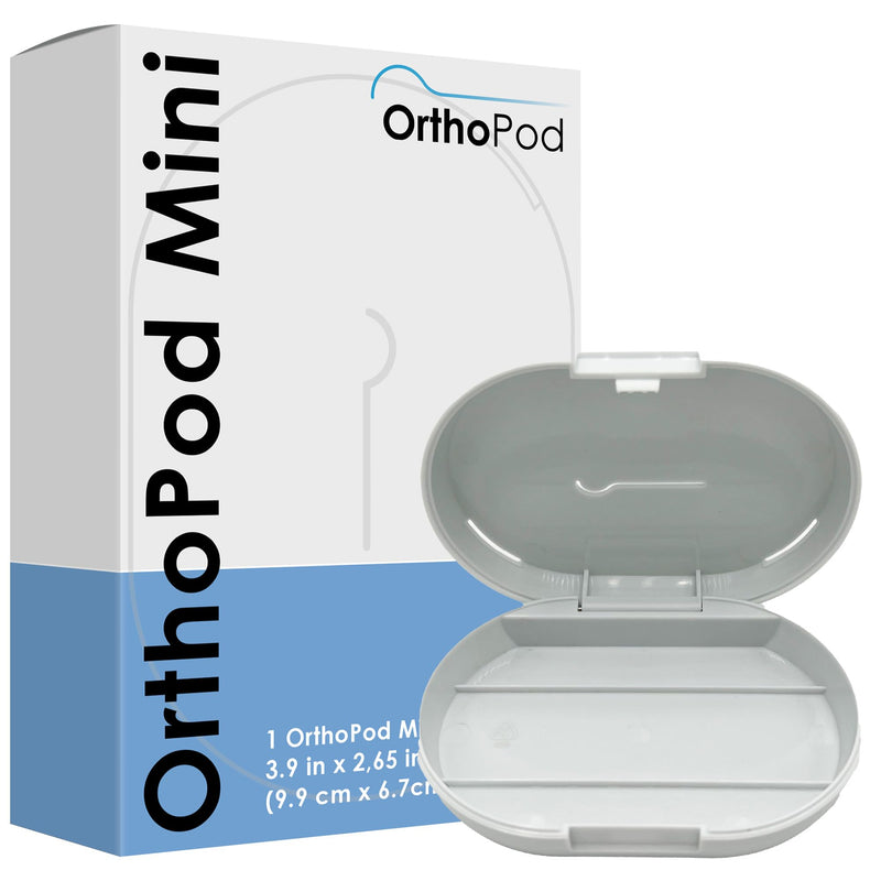 OrthoKey OrthoPod Mini Dental Travel Retainer Case - Light Blue, Versatile Orthodontic Holder for Retainers, Aligners, and Mouth Guards Orthopod Mini- Light Blue