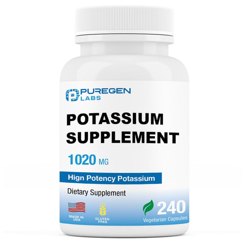 [Australia] - Puregen Labs Potassium Bicarbonate Supplement 1020 mg | Non-GMO | Gluten Free | Made in USA | 240 Vegetarian Capsules 