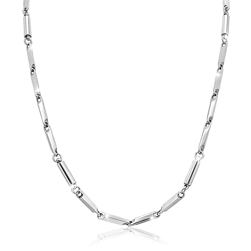 [Australia] - JEROOT Titanium Steel Magnetic Necklace for Women Men Unisex, 6 Ultra Strength Column Magnetic Necklace for Neck Shoulder and Back, Necklace with Jewelry Gift Box B-Silver 