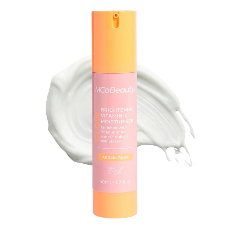 MCoBeauty Glow Brightening Vitamin C Facial Moisturizer | Hydrating Face Cream with Ferulic Acid, Radiant, Energised & Dewy Skin, Vegan & Cruelty Free Moisturiser