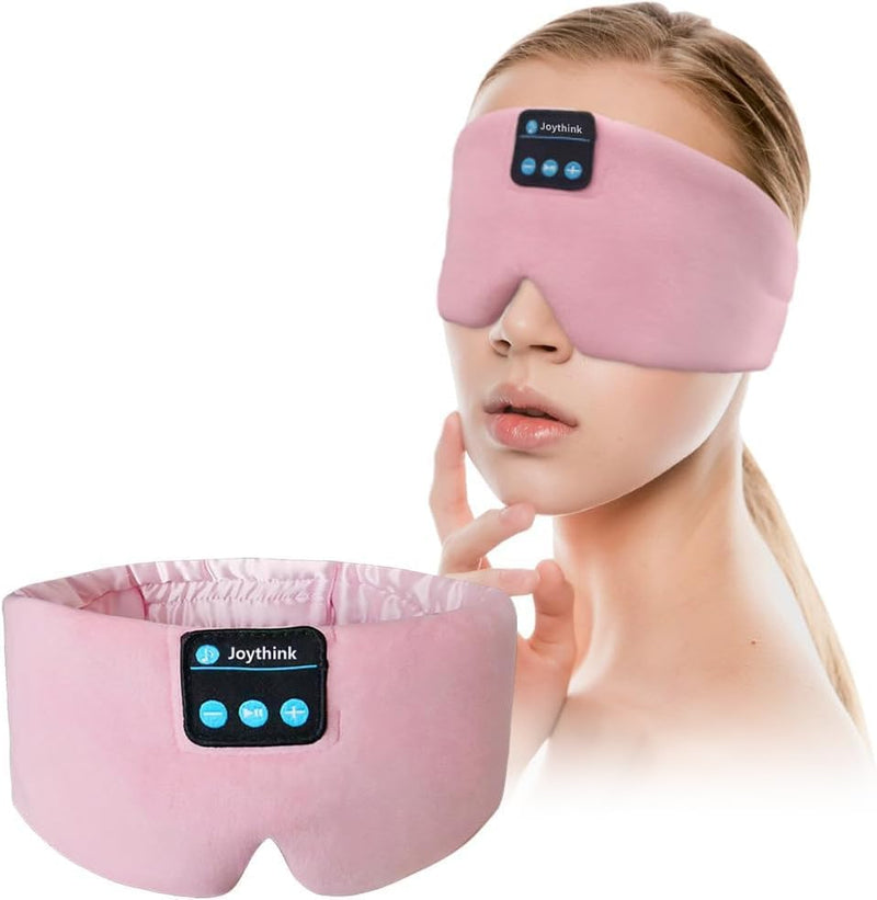 [Australia] - Sleep Mask Bluetooth 5.4 Headphones Soft Wireless Headband Eye Mask Blackout with Microphone (Pink) Pink 
