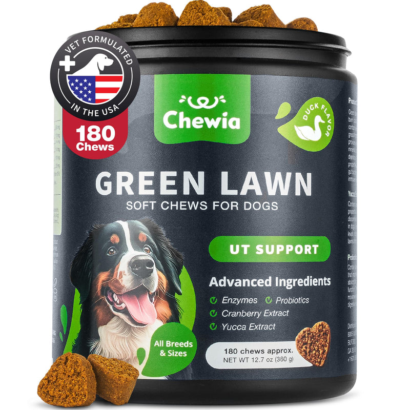 Grass Burn Spot Chews for Dogs - Dog Urine Neutralizer for Lawn - Grass Savers for Dog Urine - Dog Pee Lawn Spot Saver Caused by Dog Urine - Grass Treatment Rocks - Probiotics, Enzymes & Multivitamins Duck 180 count - PawsPlanet Australia