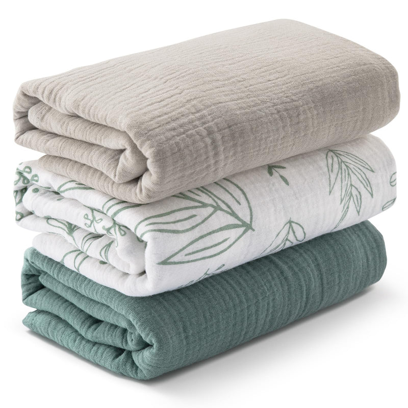 [Australia] - Muslin Swaddle Blankets for Newborn, 3 Pack Breathable Soft Receiving Blanket, Large 38 x 40 inches Swaddle Wrap Burping Clothes, Essentials Infant Shower Items, Toddler Gift (Bright Colors) Bright Colors 