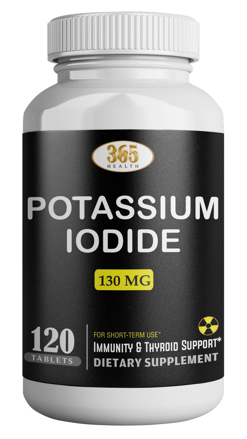 [Australia] - Potassium Iodide Tablets 130 mg - KI Tablets- Potassium Iodine Tablets 130 mg - USA MADE Potassium Iodine Pills YODO Naciente, Yoduro de potasio - 120 Tablets 
