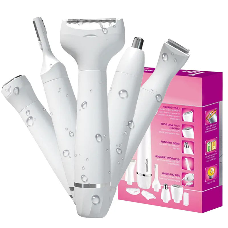 [Australia] - Pluxy Epil Pro 3.0 Women Face Epilator, Pluxy Hair Removal for Face,5-in-1 Painless Body Shaver and Facial Epilator, Rechargeable Bikini Trimmer Female Shaver for Facial, Legs, Underarm, Nose 