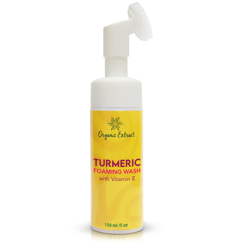 Turmeric Skin Brightening Face Wash – 5 fl oz / 150ml – Daily Moisturizer, Gentle Facial Cleanser for All Skins with Kojic Acid, Vitamin E, and Aloe Vera