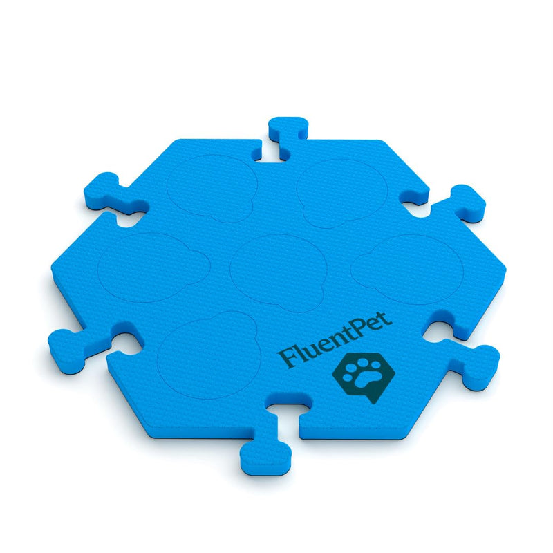[Australia] - FluentPet HexTile - Blue | Accessory Dog and Cat Button Learning Kits | Can Hold Up to 6 Buttons | Soft, Durable, and Non-Slip | Gift for Pet Lovers | Comes in 12 Colors 