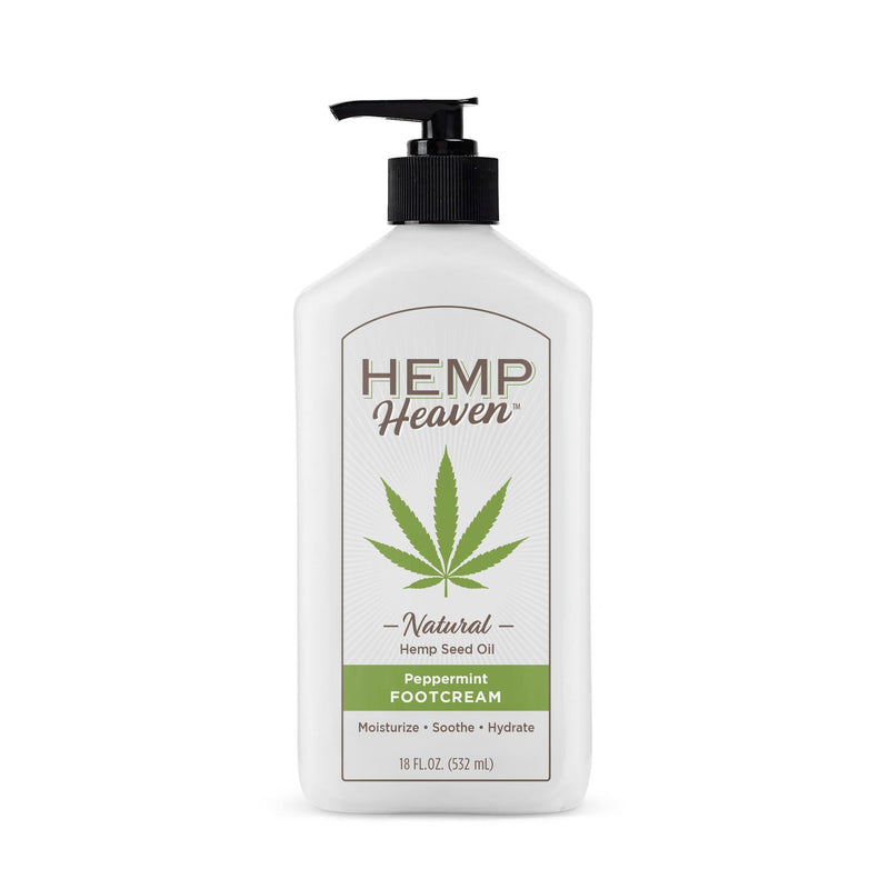 Hemp Foot Cream, Peppermint, 18 oz | Natural Hemp Seed Oil, Paraben-Free, Made in USA, EWG Verified, Anti-Aging 18 Fl Oz (Pack of 1)