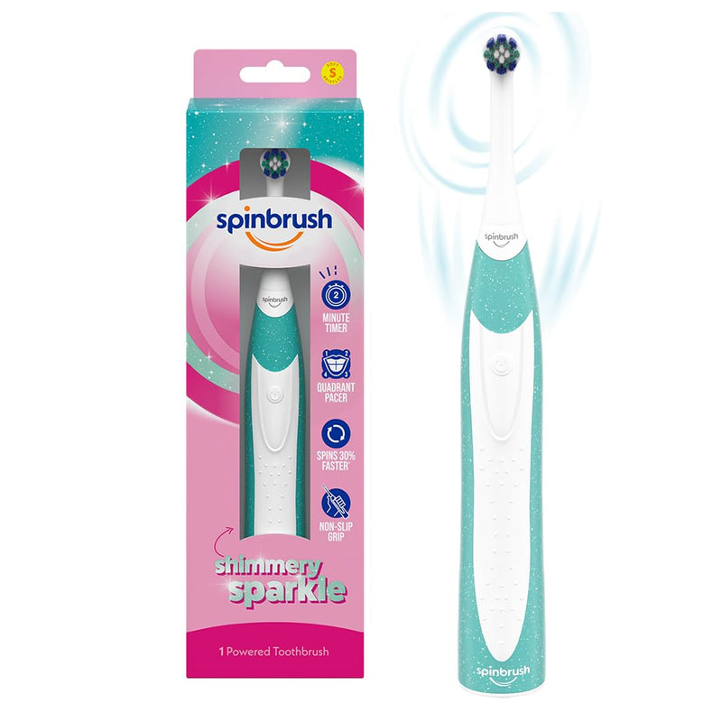 [Australia] - Spinbrush Kids Electric Toothbrush, Shimmery Sparkle, Battery-Powered 