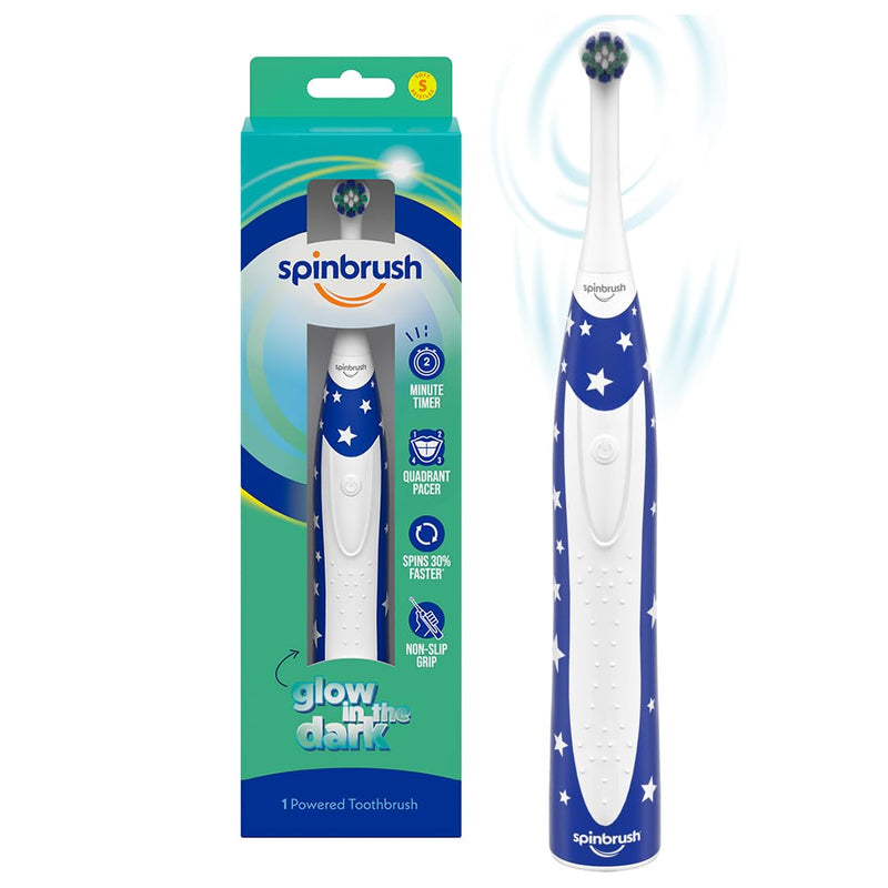 [Australia] - Spinbrush Kids Electric Toothbrush, Glow in The Dark, Battery-Powered 