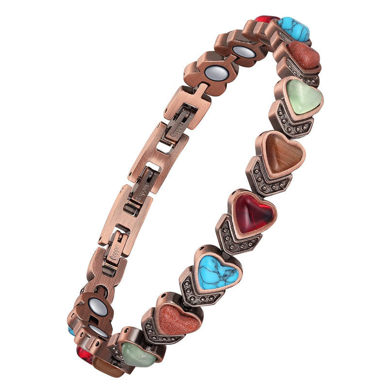 [Australia] - Jecanori Copper Bracelets for Women, Effective Magnetic Bracelets for Women with 3800 Gauss Ultra Magnets and Sizing Tool Love-stone 