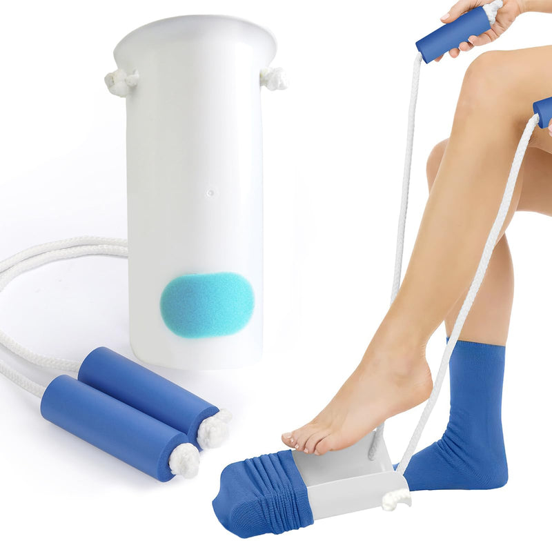 [Australia] - Sock Aid, Sock Aid Device for Seniors, Sock Helpers to Put on Your Socks with Foam Handles, Sock Assistant Device no Bending Easy On Easy Off, Sock Aide for Elderly, Pregnant, Diabetics（White） 1 Pack White 