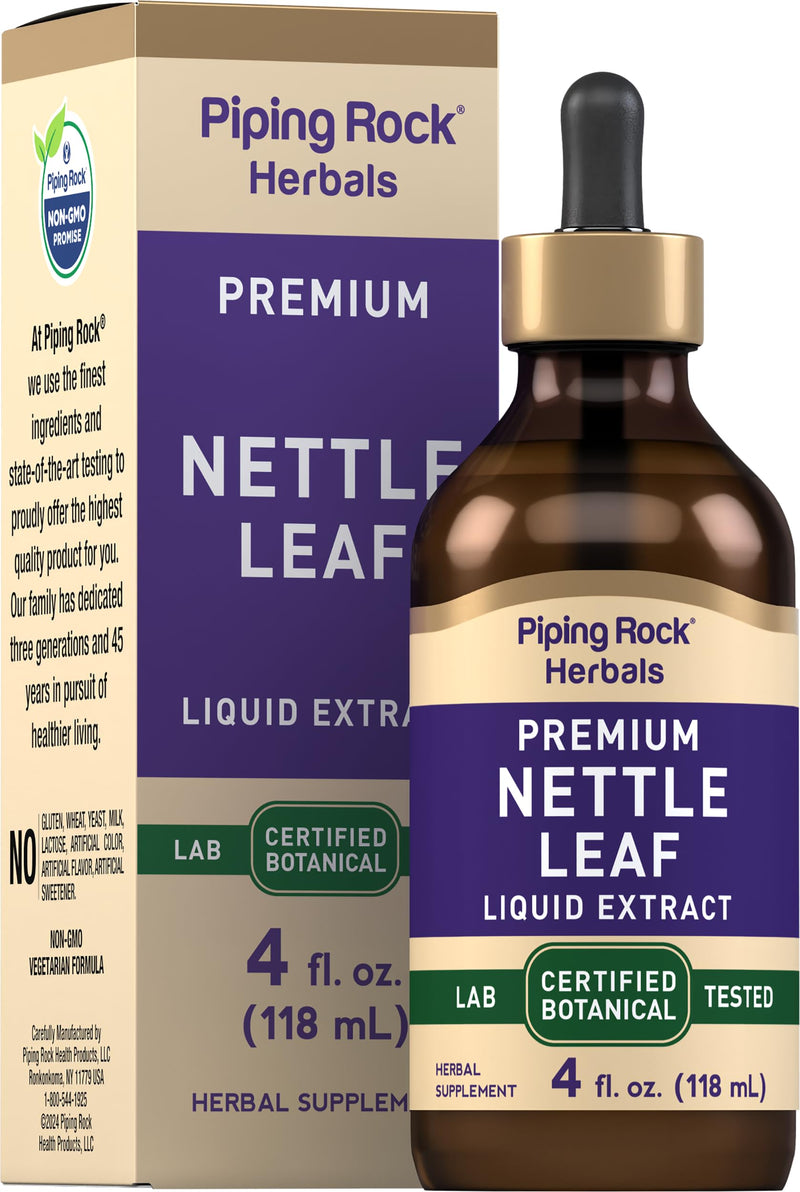 [Australia] - Piping Rock Nettle Leaf Extract | 4 fl oz | Premium Liquid | Certified Herbal Botanical | Alcohol Free | Non GMO, Gluten Free 