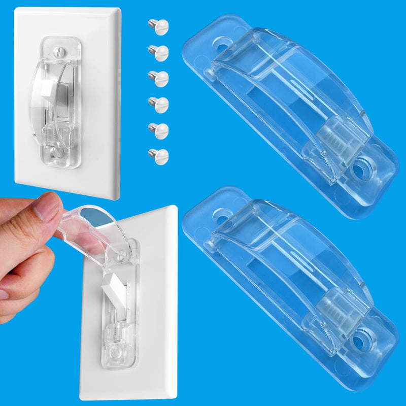 [Australia] - Light Switch Guard Cover, 2 ChildProof Wall Switch Guard Cover for Toggle Light Switch Protects Your Lights or Circuits from being Accidentally Turned On or Off 2 Pack 