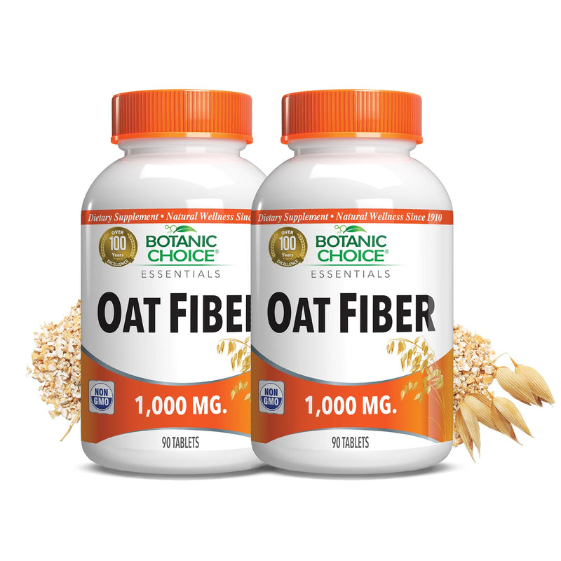Botanic Choice Oat Fiber Supplement Digestive Support Regularity Pack of 2 | Dietary Formula for Women and Men; Gentle Daily Serving That Helps Maintain Gut Health, Wellness and Everyday Comfort 90 Count (Pack of 2)