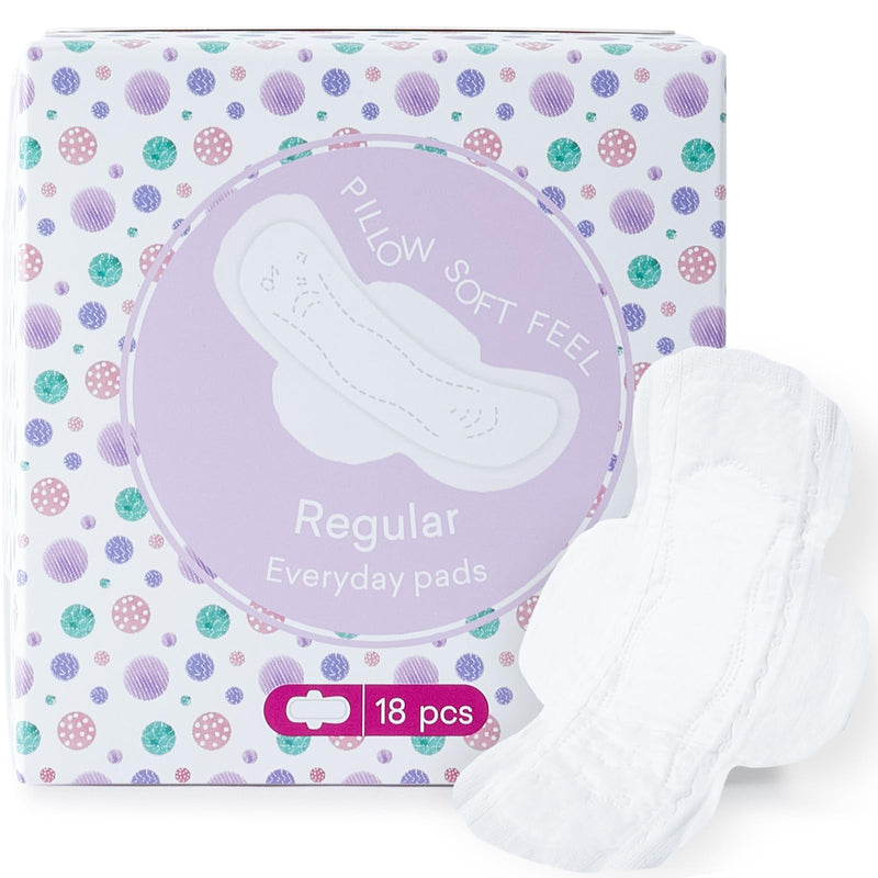 [Australia] - Teens Period Pads with Wings for Tweens, Organic Cotton Sanitary Pads for Teens Girls 9-10-11-12-14 Teen Menstrual Pads, Teen Regular, 18 Count Regular Size (3 Drop) 