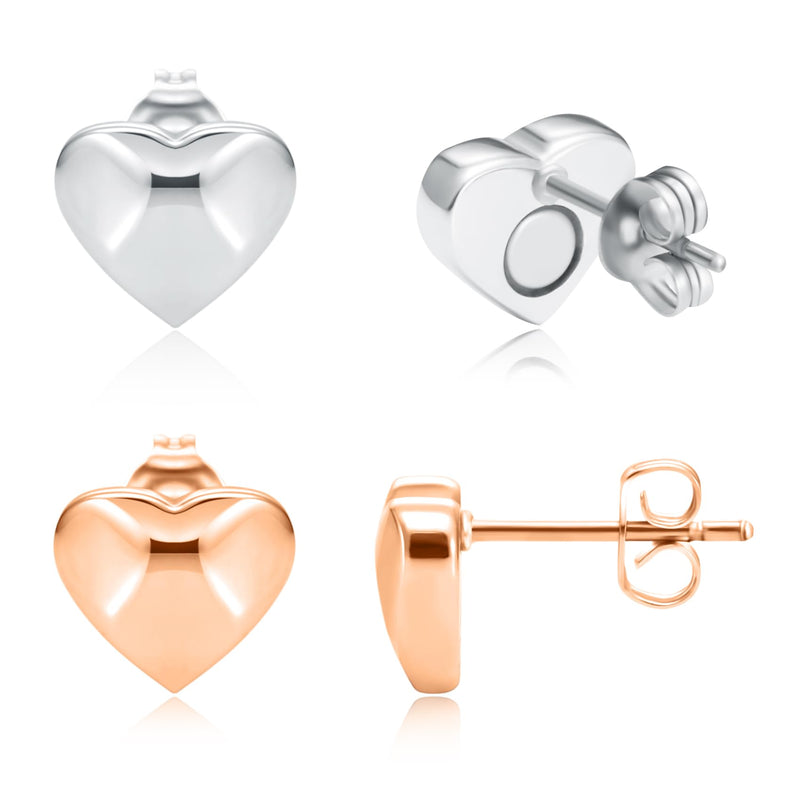 [Australia] - Feraco Lymphatic Drainage Earrings for Women, Acupressure Magnetotherapy Slimming Earrings, Diamond Cut Lymphvity Non-Piercing Mag Studs with Strong Acupuncture Healing Germanium Rose Gold & Silver 